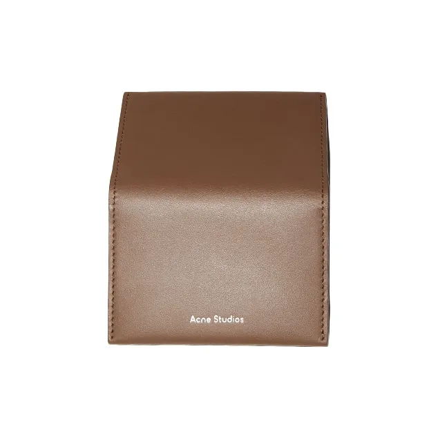 Acne Studios Leather Card Holder, Wallet Unisex Brown-1