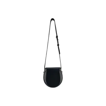 SUREN Cow Leather Saddle Bag Shoulder Bag Crossbody Bag Regular Women's Chestnut Brown/Clear Water Grey/Piano Black