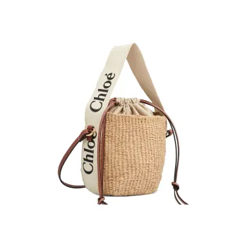 Chloe Woody Leather Tote Bag Shoulder Bag Crossbody Bag Handbags Small Size Women's Brown