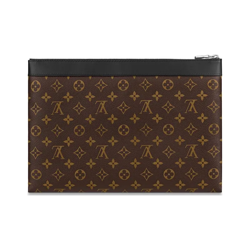 LOUIS VUITTON Discovery Canvas With Leather Handheld Toiletry Bag Tubas Men's Brown-2