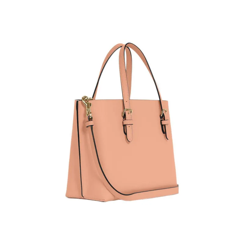 COACH Mollie Leather One Shoulder Handbag, Crossbody Bag Trumpets Women's Gold/Faded Blush Pink-1