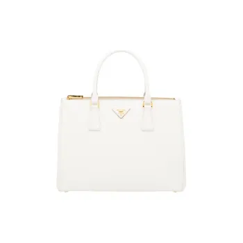 PRADA Saffiano Leather One Shoulder Handbag Crossbody Bag Women's White