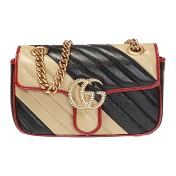 GUCCI Marmont Quilted Leather Shoulder Bag, Crossbody Bag, Handbag Mini Women's Multicolor