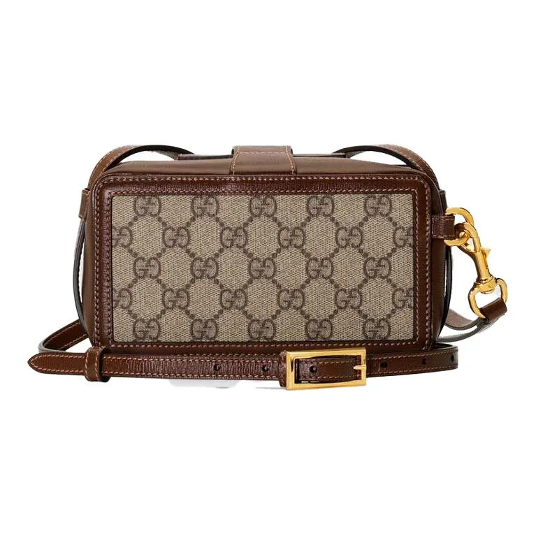 GUCCI Canvas With Leather Canvas Bag, Small Square Bag, Box Bag, Cell Phone Pouch, Crossbody Bag, Shoulder Bag Unisex-1