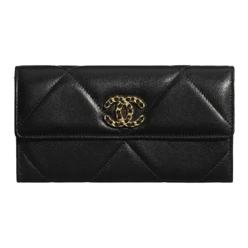 CHANEL 19Bag Sheepskin Shoulder Bag Women's Black