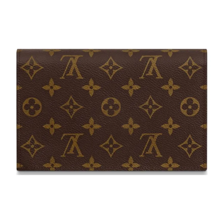 LOUIS VUITTON Flore Chain Wallet Monogram Brown/Rose Ballerine-2
