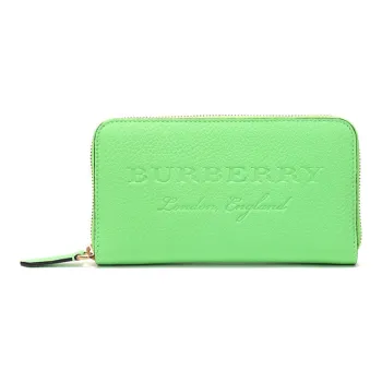 Burberry Tweed Long Wallet Clutch Regular Women's Green