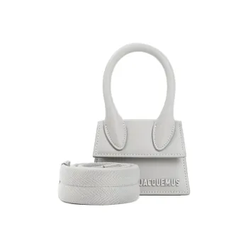 Jacquemus Cow Leather Handbag Women's Gray White