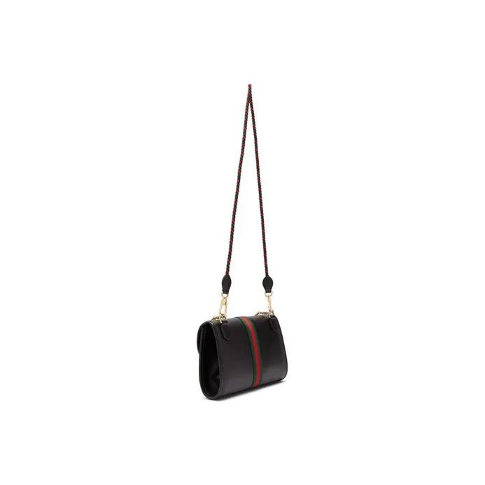 GUCCI Rajah Leather Chain Bag Crossbody Bag Shoulder Bag Medium Size Women's Black-5