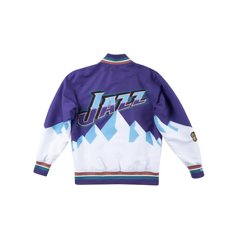 Mitchell Ness Jackets Unisex Blue With White Lettering-1