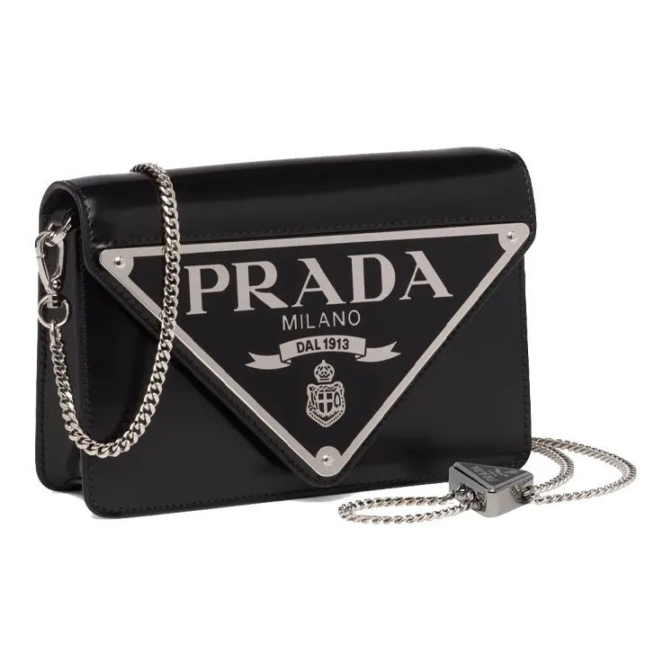 PRADA Leather Chain Bag Shoulder Bag Women's Black-1