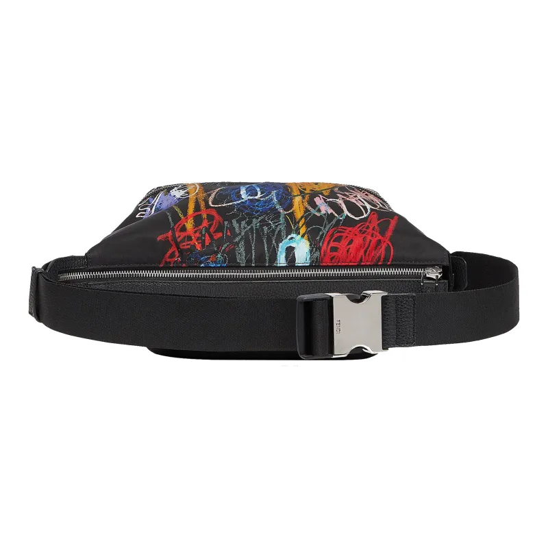FENDI Nylon Fabric Sling Bag, One Shoulder, Crossbody, Fanny Pack Men's Black/Multicolor-2