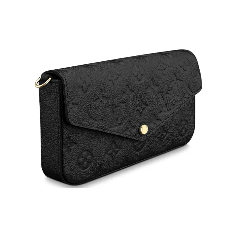 LOUIS VUITTON Pochette Felicie Zippered Insert Monogram Empreinte Noir-1