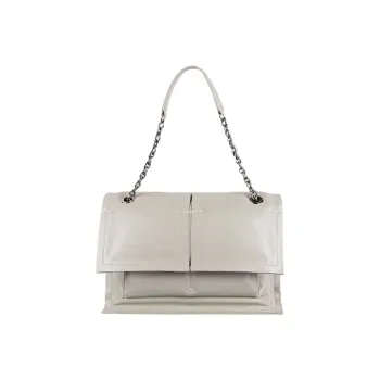 YESE STUDIO Elizabeth Series Cow Leather Portable Crossbody Bag, Shoulder Bag Men's Light Gray