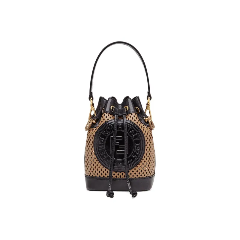 FENDI Mon Tresor Sheepskin Crossbody One Shoulder Handbags Mini Women's Brown/Black-0