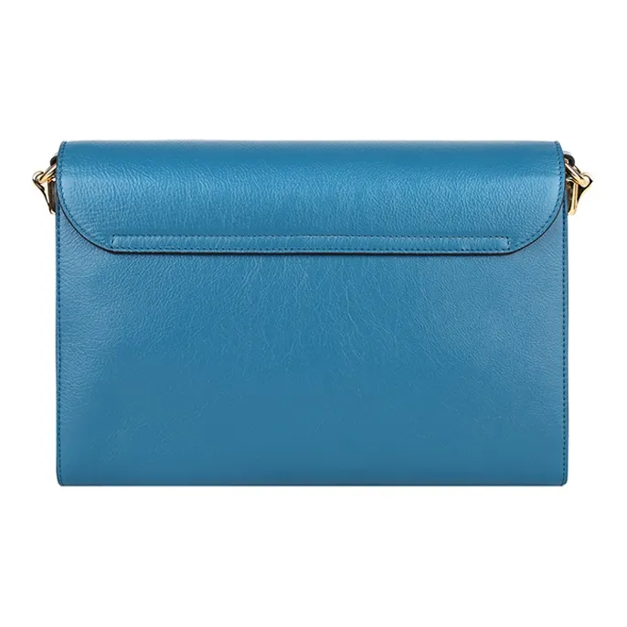 GUCCI Leather Envelope Bag, Shoulder Bag Women's Sapphire Blue-2