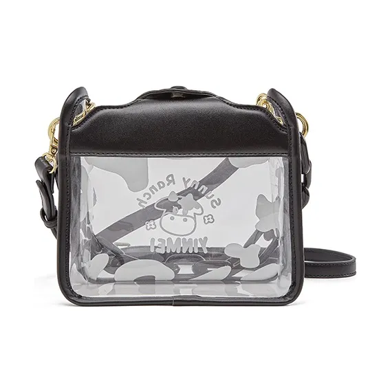 Sound For Life PVC Jelly Bag Crossbody Bag Small Square Bag Women's Ecru Black-2