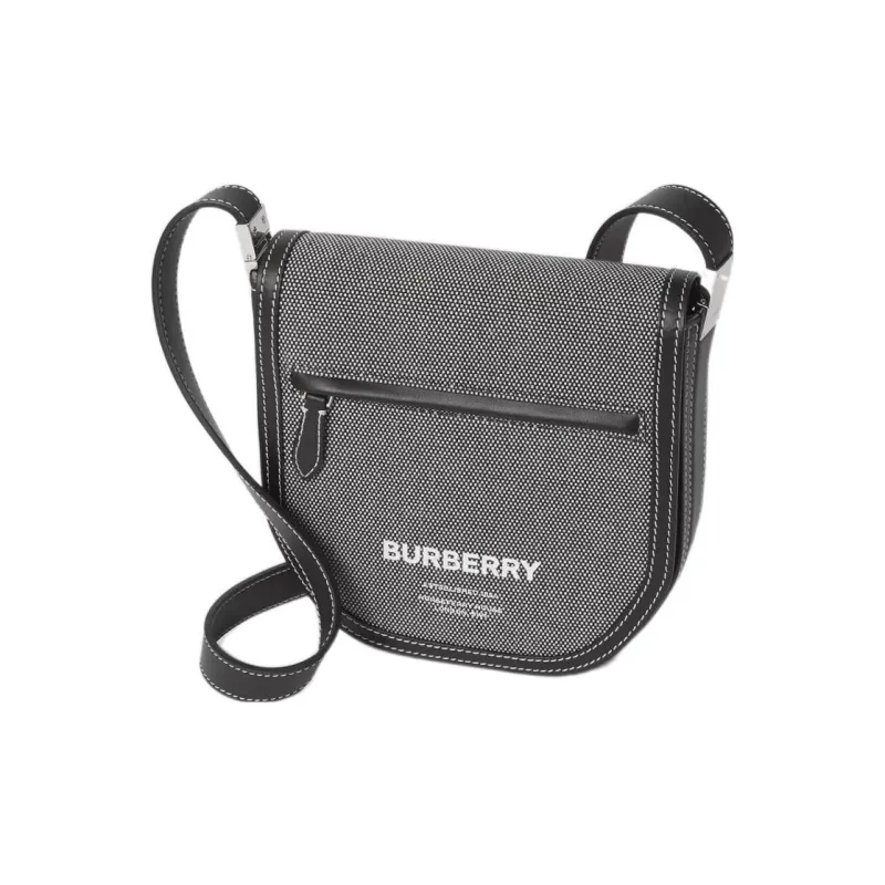 Burberry Olympia Calfskin Shoulder Bag, Crossbody Bag Mini Men's Black & Gray-3