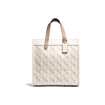 COACH Field Canvas With Leather Tote Bag Shopping Bag Portable Crossbody Bag Shoulder Bag Large Size Women's White