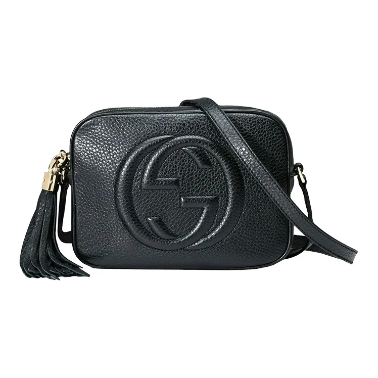 GUCCI Soho Cow Leather Camera Bag, Shoulder Bag, Crossbody Bag Small Size Women's Black-0