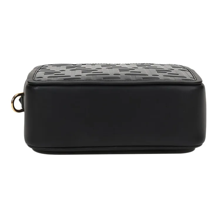 FENDI Leather Camera Bag Shoulder Bag Crossbody Bag Mini Women's Black-3