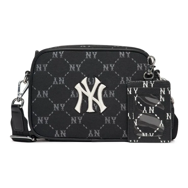 MLB Monogram Collection Polyester Camera Bag, Combo Bag, Shoulder Bag, Crossbody Bag Regular Unisex Black-0