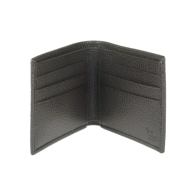 GUCCI Canvas With Leather Wallet Men's Ebony/Brown-4