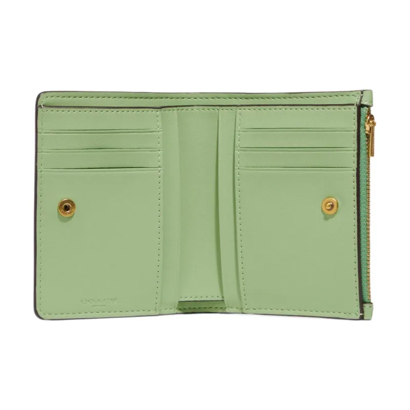 COACH Snap Wallet Cow Leather Wallet Mini Women's Happy Fruit Green-1