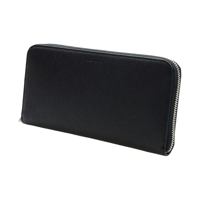 PRADA Saffiano Cow Leather Wallet Men's Black-1