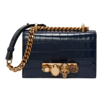 Alexander McQueen Cow Leather Crossbody Bag Mini Women's Marine Blue