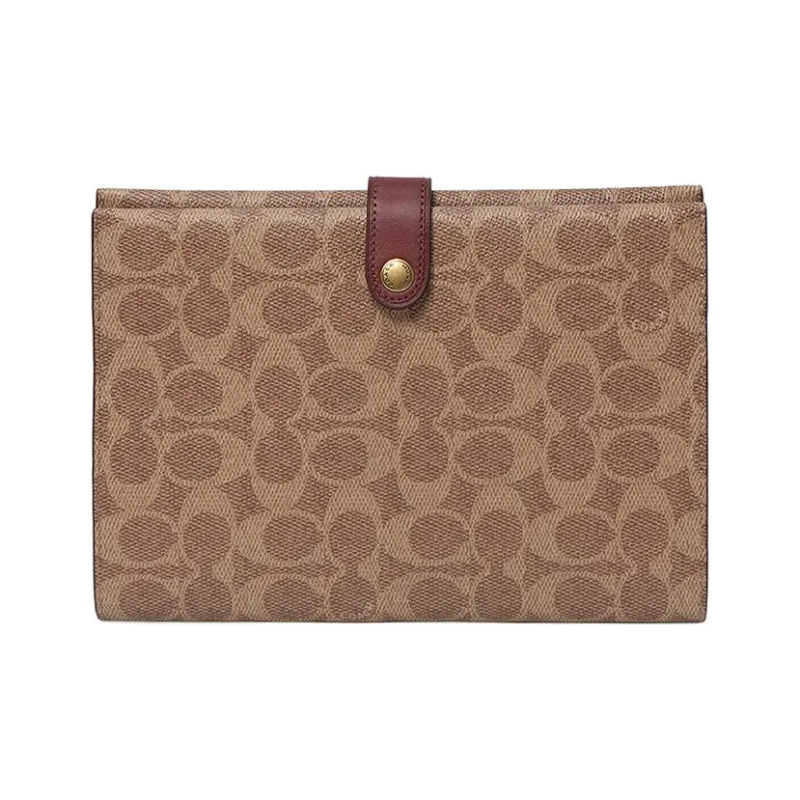 COACH Tech Case Artificial Leather Clutch Small Size Women's Khaki-0
