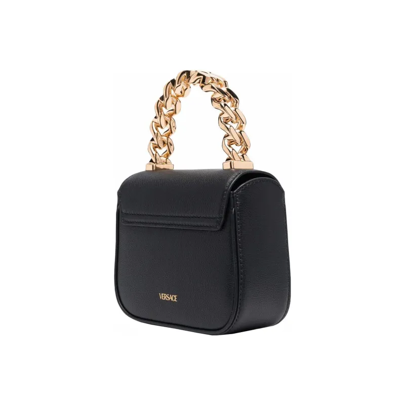 VERSACE Leather Tote Bag Shopping Bag Shoulder Bags Women's Black-1