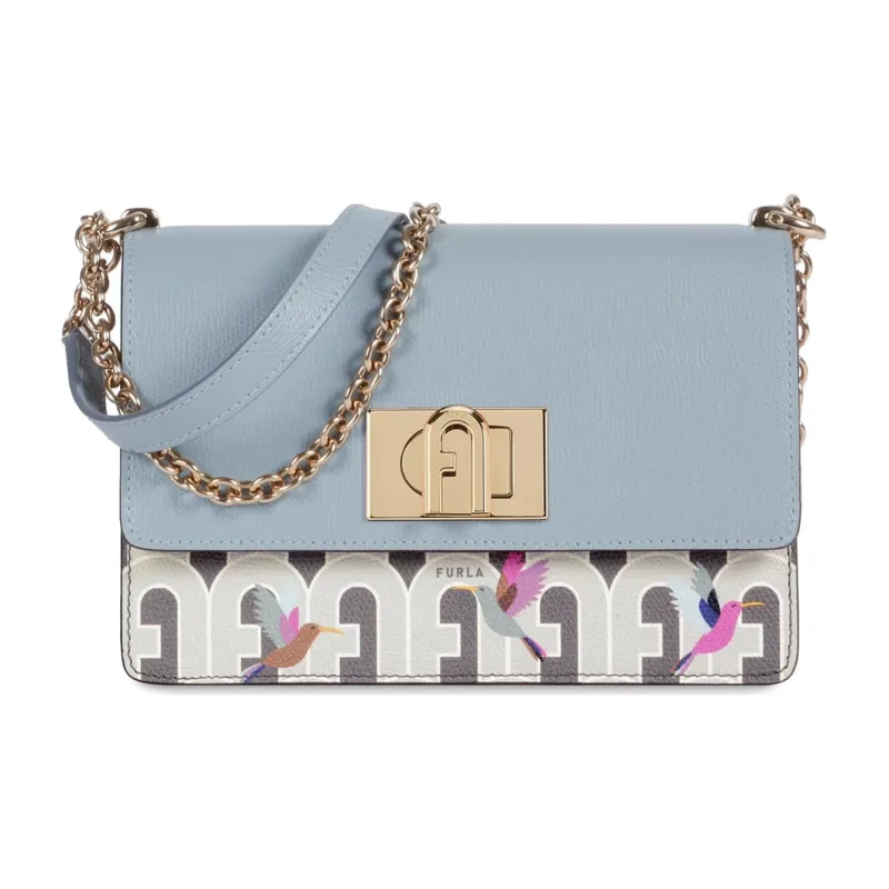 Furla 1927 Collection Leather Shoulder Bag Crossbody Bag Mini Women's Light Blue-1