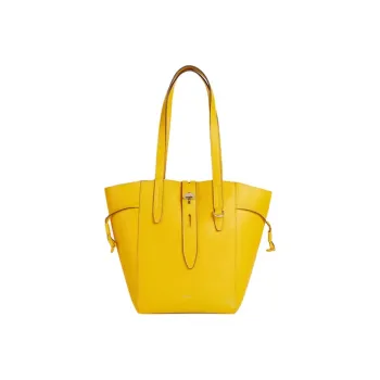 Furla Net Collection Cow Leather Handbag Basket Bag Tote Crossbody Bag Shoulder Bag Regular Women's Bright Yellow