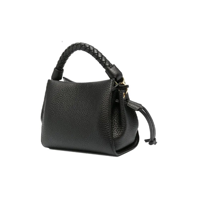 Mulberry Grained Leather Handbag Crossbody Bag Women's Black-1