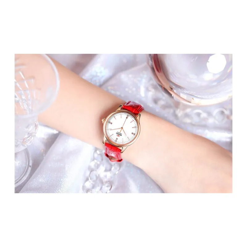 ORIENT Mechanical Movement Leather Watch Bands Watch 32mm Women's Watch White Dial RA-NB0105S-3