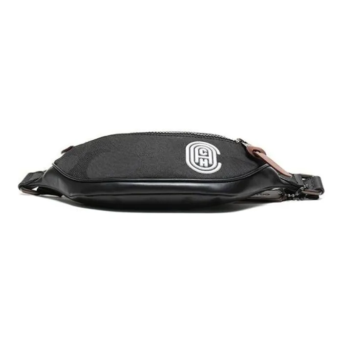 COACH Rivington Leather Sling Bag Crossbody Bag Fanny Pack Large Size Men's Black-4