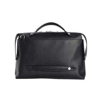 FENDI By The Way Series Leather Briefcase Men's Black