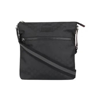 GUCCI Fabric Messenger Bag, Shoulder Bag, Crossbody Bag Tubas Men's Black