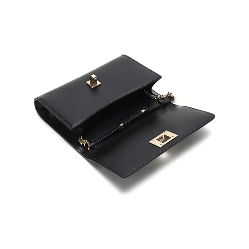FERRAGAMO Cow Leather Crossbody Bag Women's Black-5