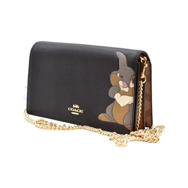 COACH Disney/Disney Callie Leather Shoulder Bag Small Size Women's Black-1