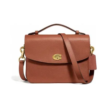 COACH Cassie Cow Leather Shoulder Bag, Crossbody Bag, Handbag Medium Size Women's Brown