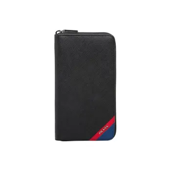 PRADA Cow Leather Clutches Wallets Men's Black