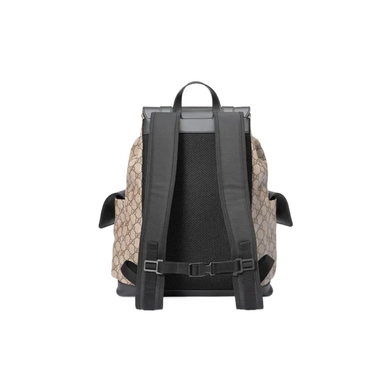 GUCCI PVC Backpack Men's Ebony/Beige-3