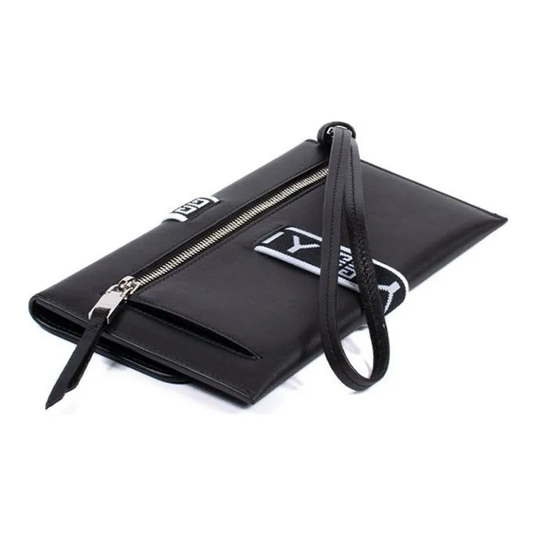 GIVENCHY Leather Envelope Bag Clutches Unisex Black-4