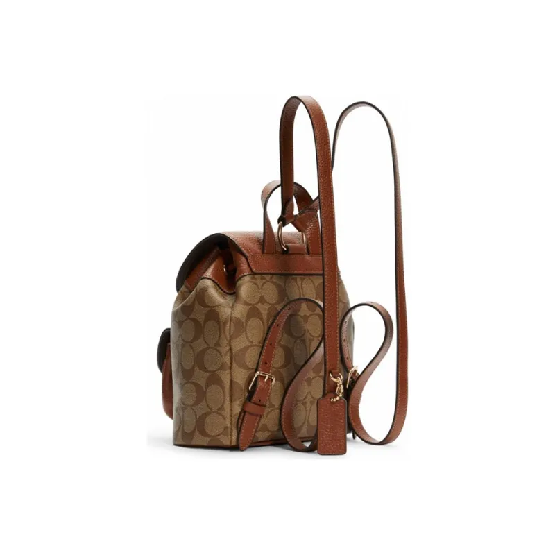 COACH Pennie Leather Backpack Small Size Women's Rusty-3