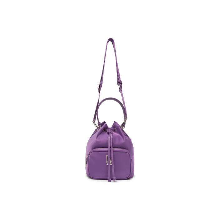 MLB Nylon Fabric Bucket Bag Handbag Crossbody Bag Regular Unisex Purple-4