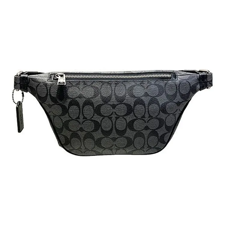 COACH Canvas With Leather Sling Bag, Fanny Pack Tubas Men's Charcoal Black Monogram-3