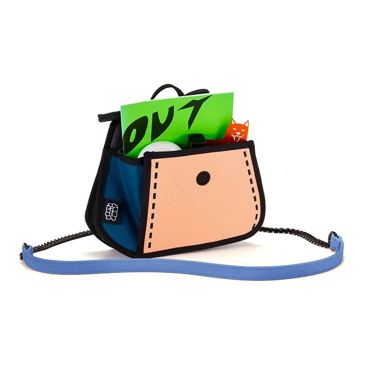JumpFromPaper Polyester With Synthetic Leather Chain Crossbody One Shoulder Handbag Regular Women's Cantaloupe Color-2