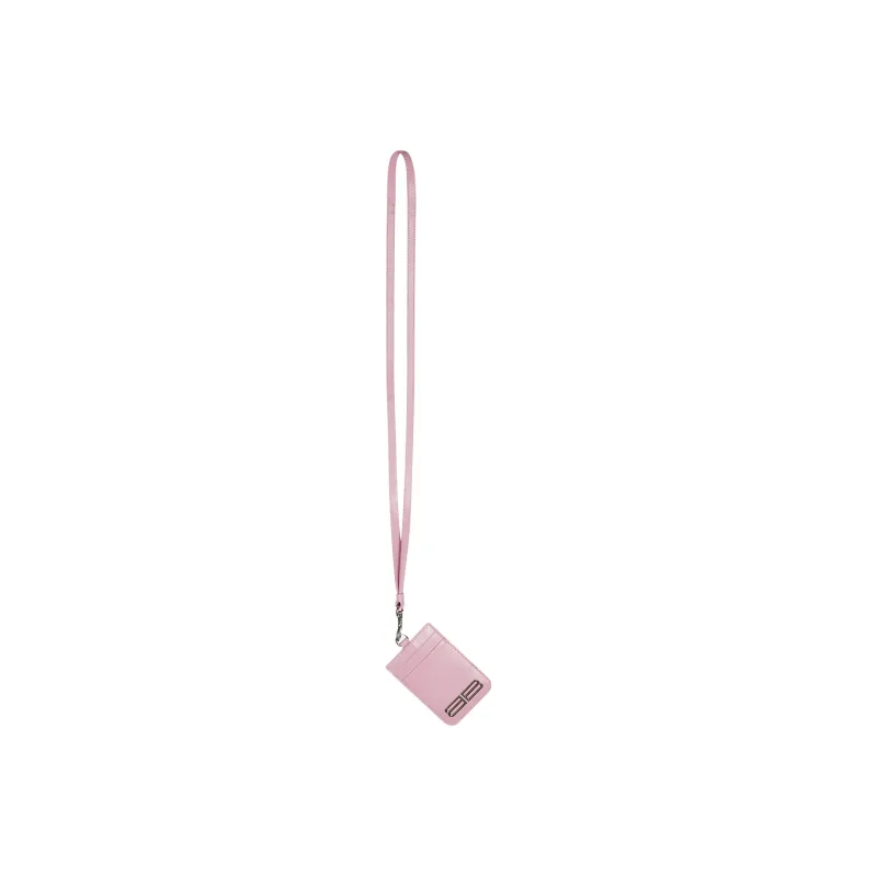 Balenciaga Gossip Cow Leather Card Clip Card Holder Women's Light Pink-1